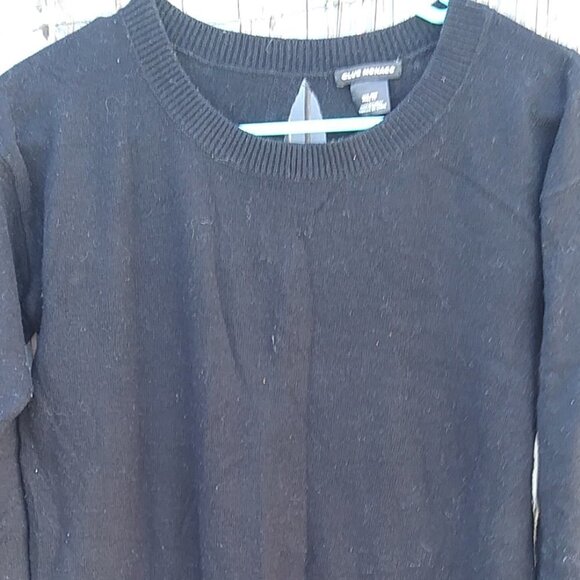 Club Monaco Black Knit Sweater Dress / Tunic with Peekaboo Back - Women's - XS - Picture 3 of 12